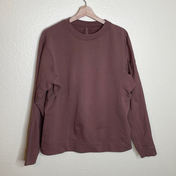 Lululemon French Terry Oversized Long Sleeve CrewSmoky Topaz Mens Size M - Picture 5 of 12